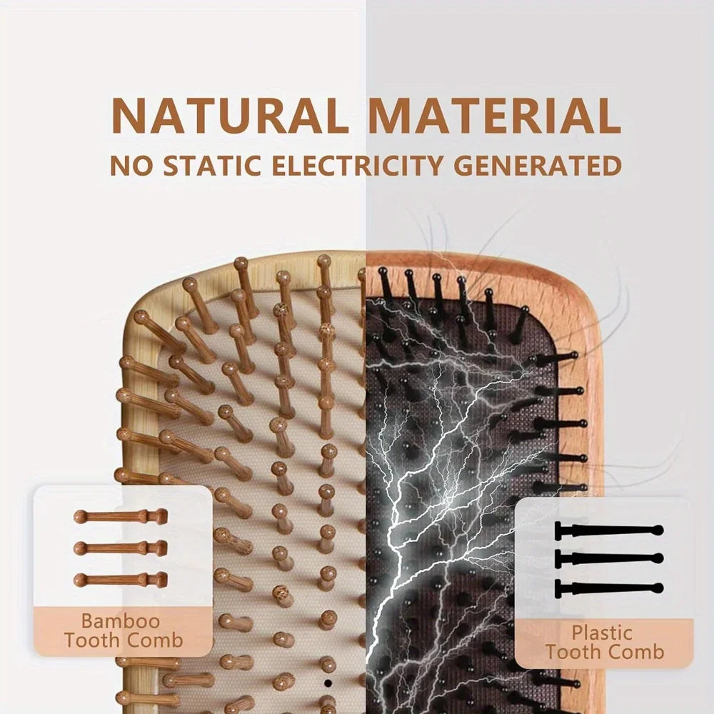 Natural bamboo paddle Brush