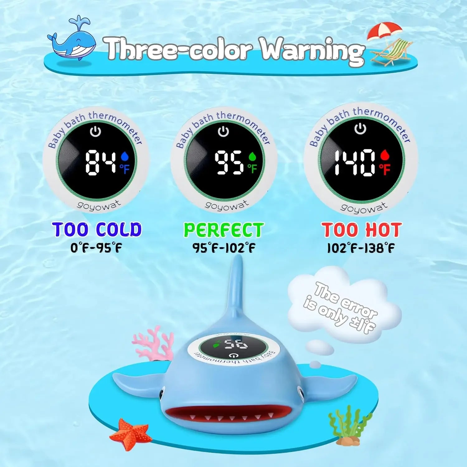 Floating Whale Thermometer Bath Safety