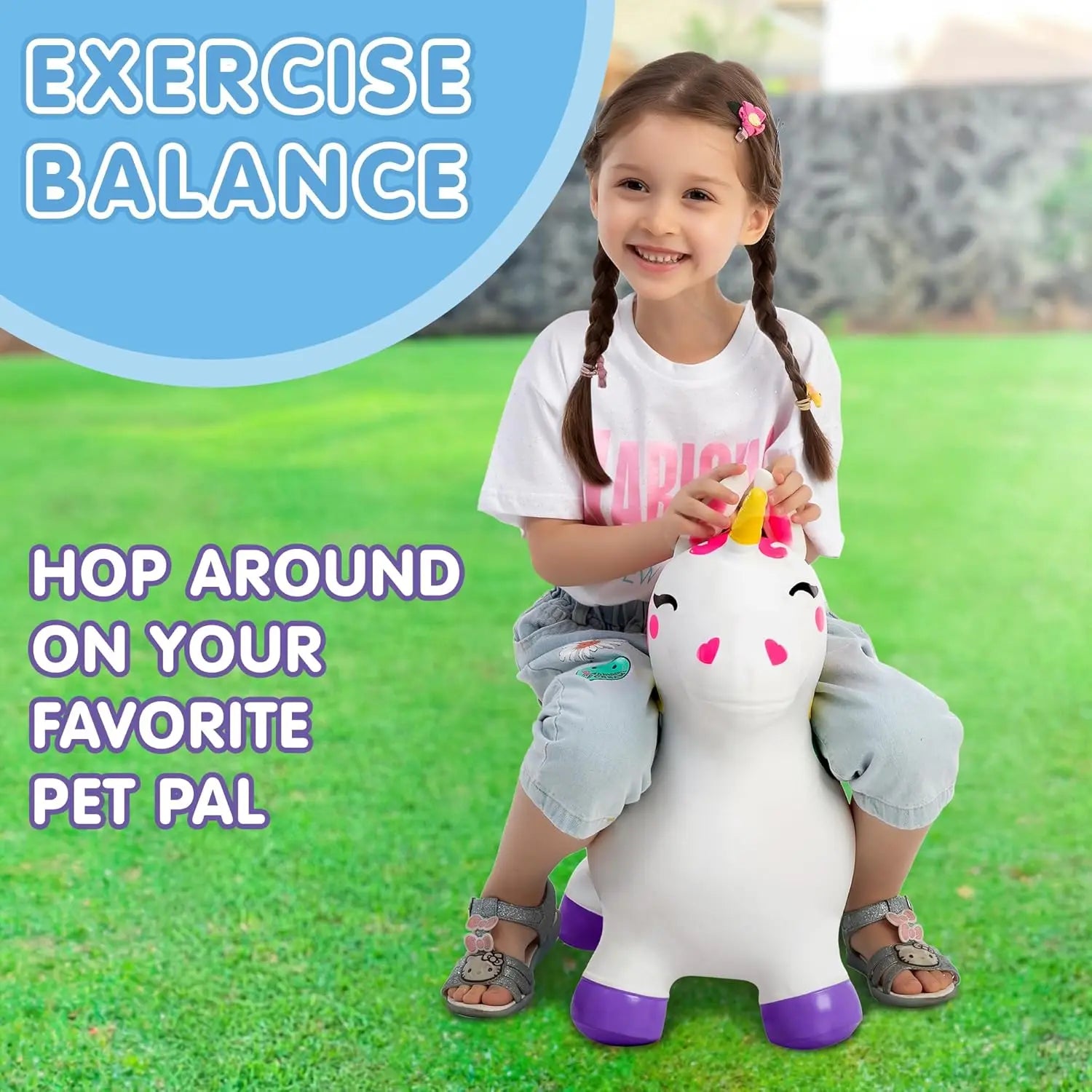 Kids Bouncy Unicorn Horse Ride On