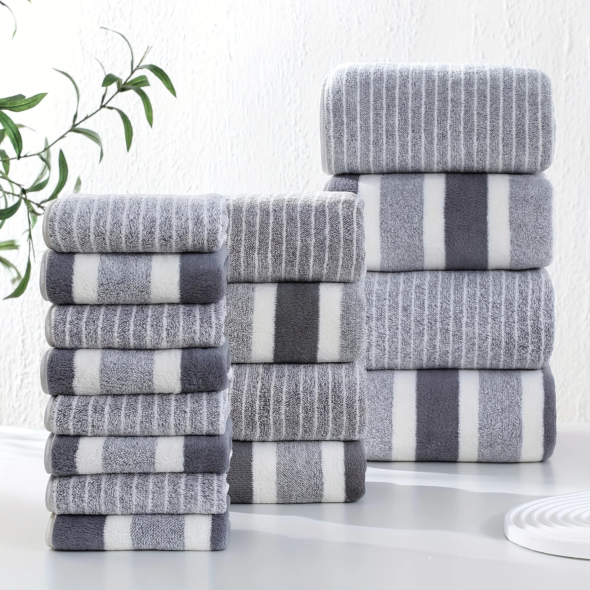 16-Piece Striped Bath Towel Set