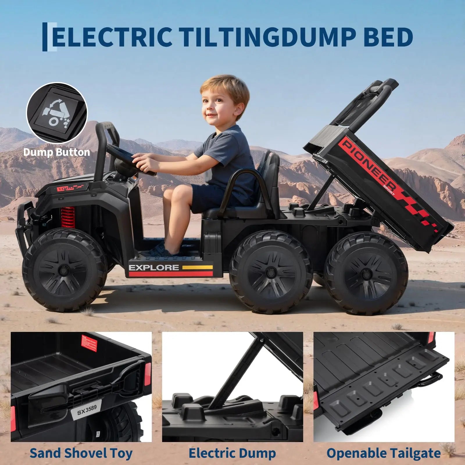 24V 4WD Electric Ride-on Dump Truck