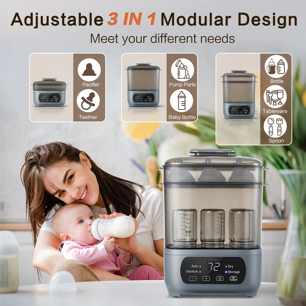 6 Bottles- Baby Bottle Sterilizer & Dryer