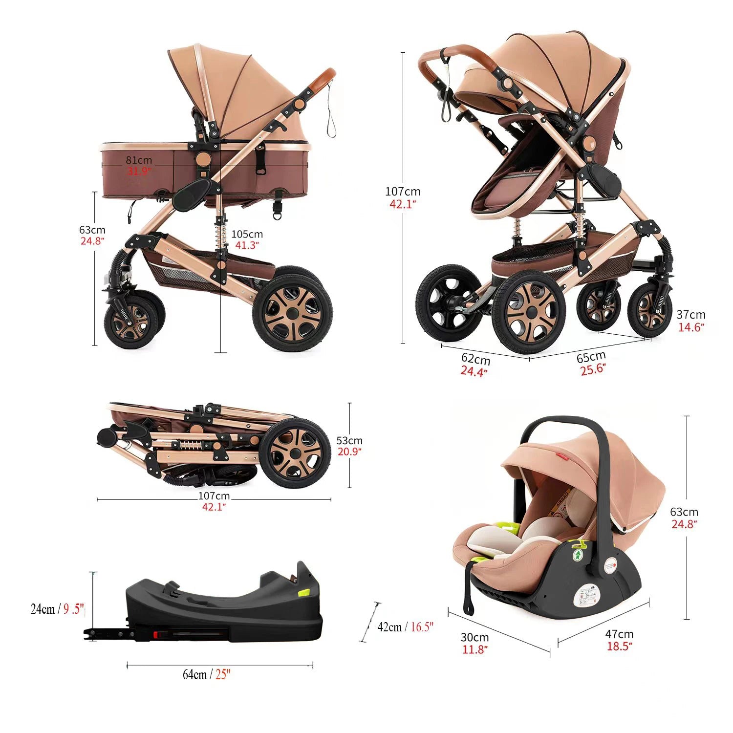 Baby Stroller Travel System Combo