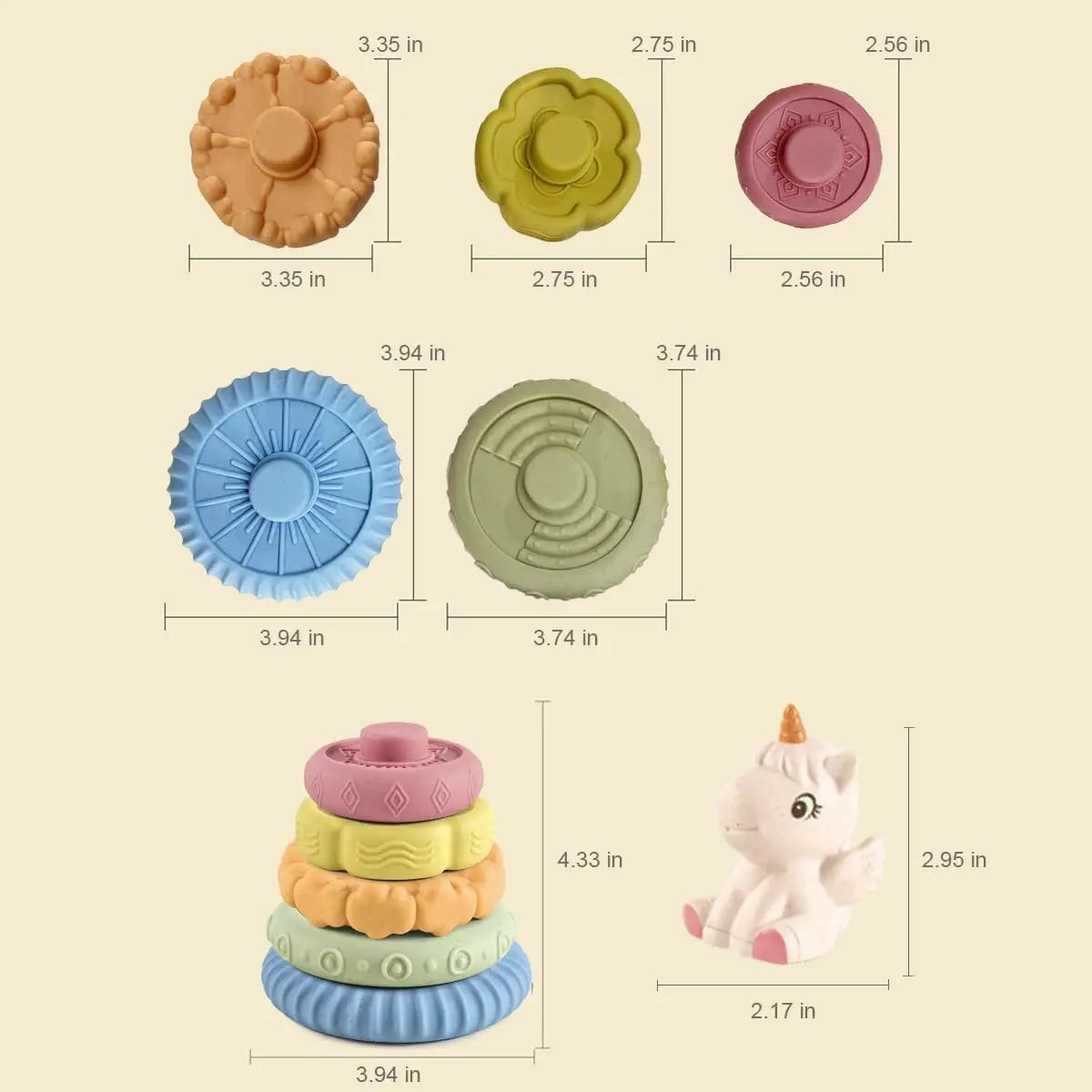 Soft Squeeze Stacking Toys with Pink Horse
