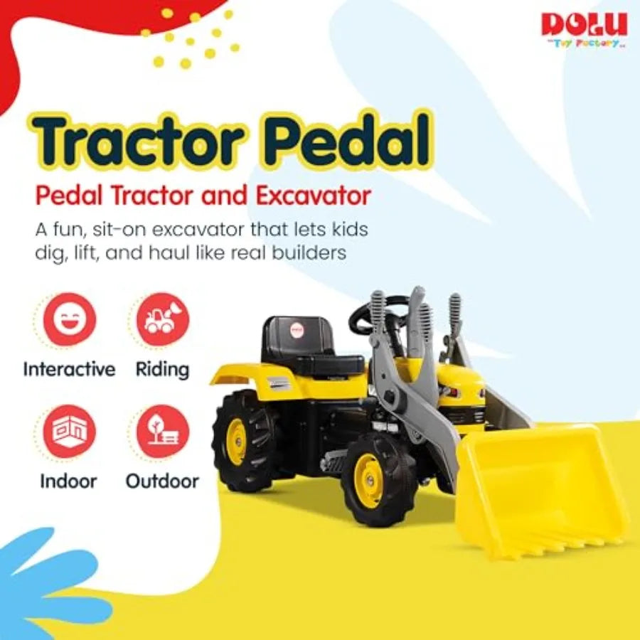 Pedal Tractor and Excavator Ride-On Toy