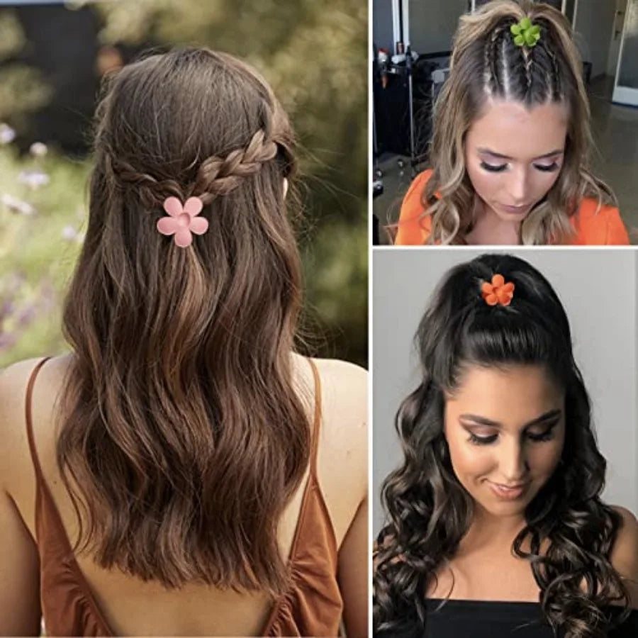12 Pack Small Flower Hair Claw Clips