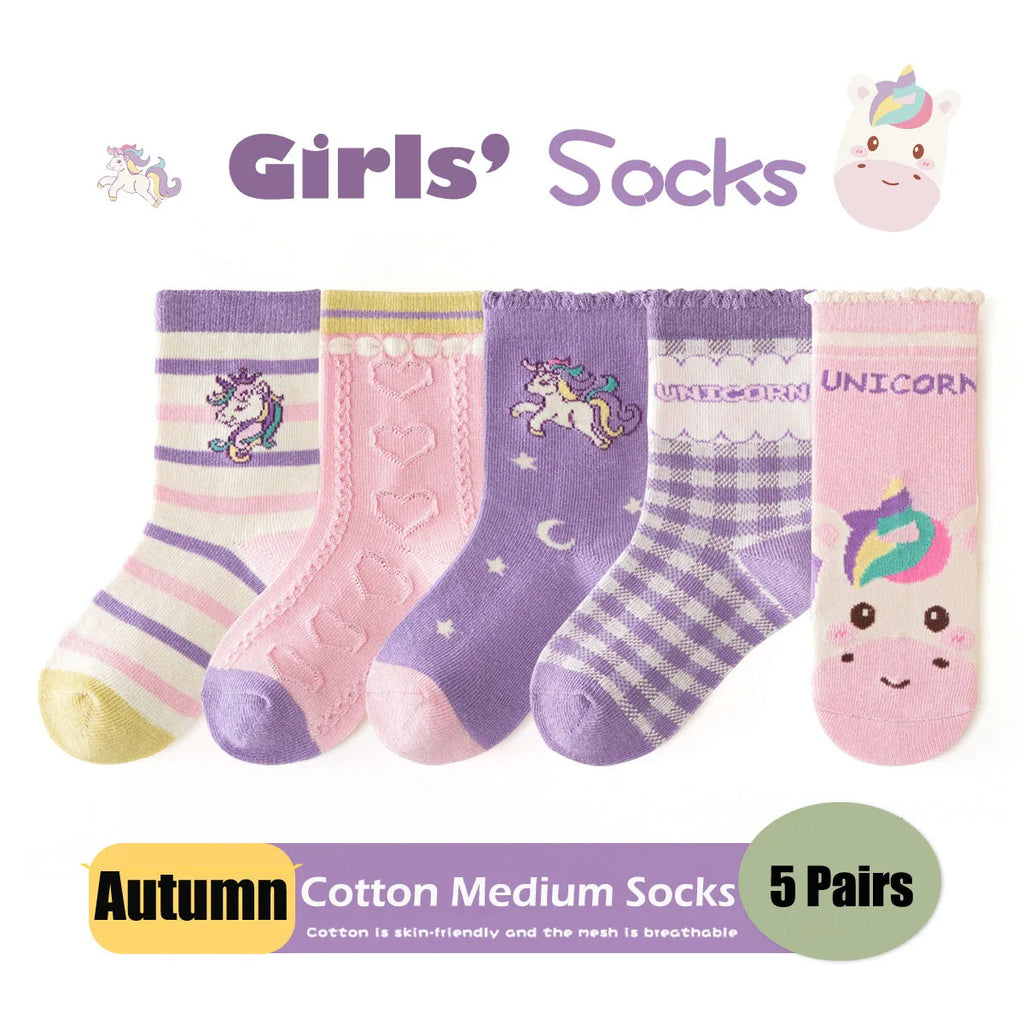 5 Pairs Spring Cotton Children's Socks