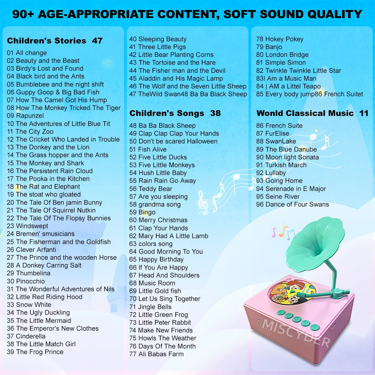 Story Music Player with 96 Cards