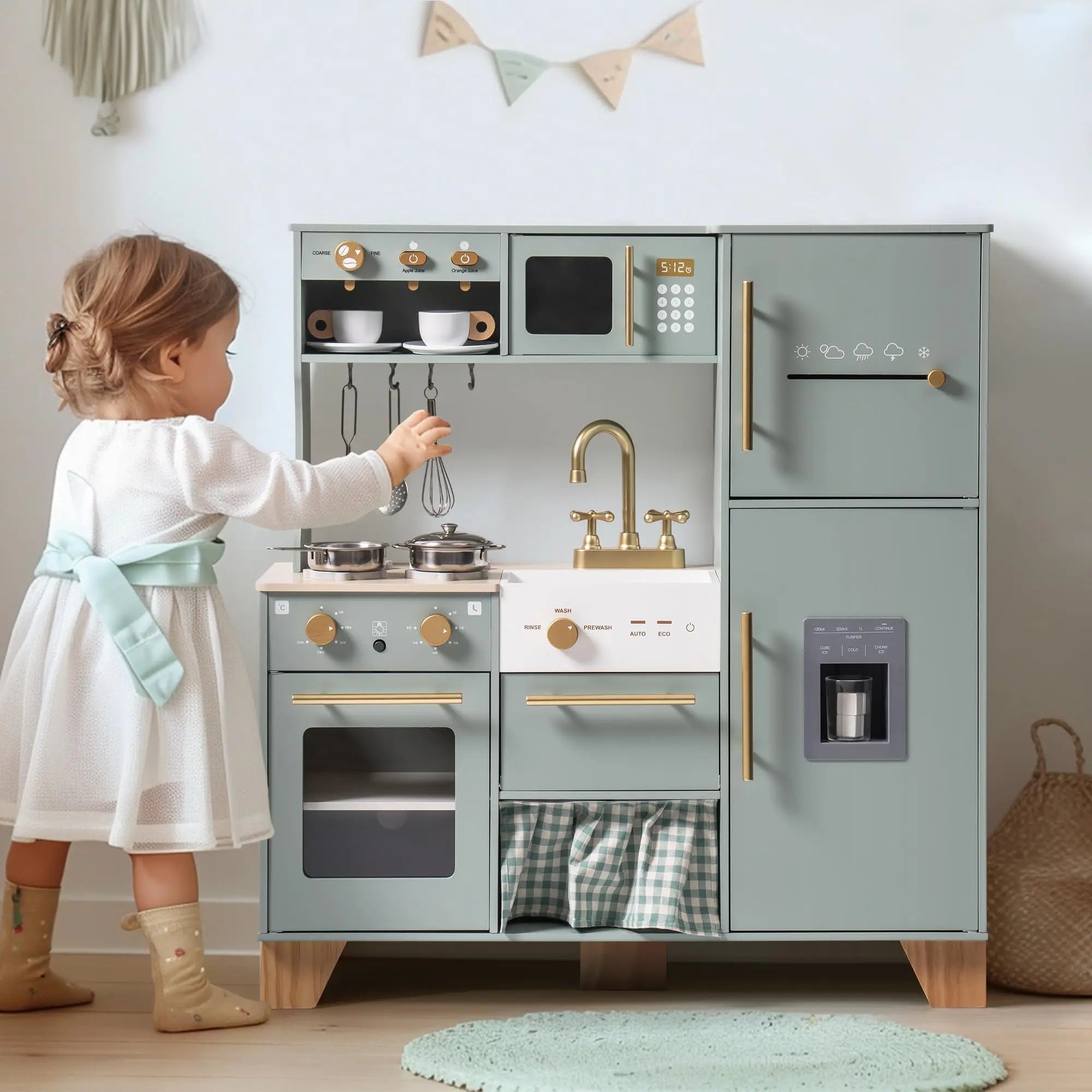 Corner Play Kitchen With Appliances & Utensils