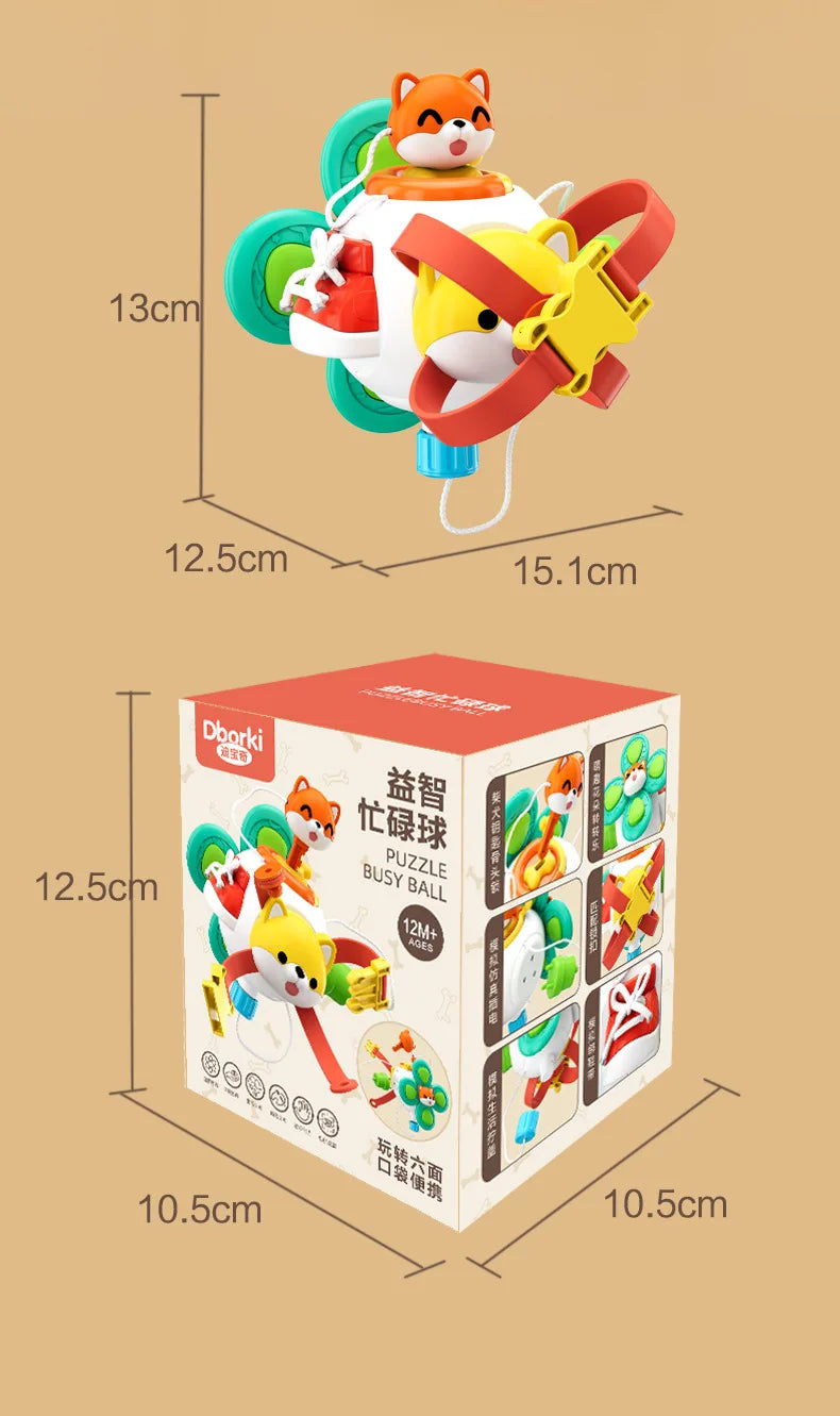 Baby Busy Board Cube Montessori Sensory Activity Toy