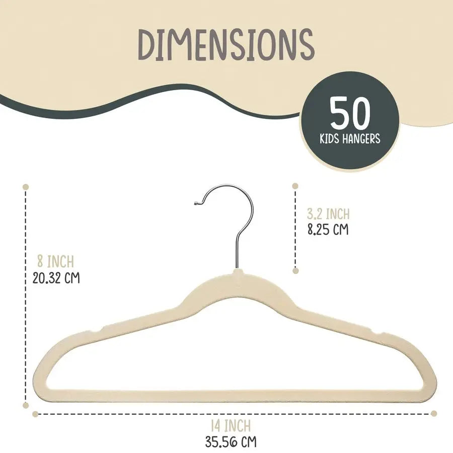 50 NonSlip Kids Velvet Hangers