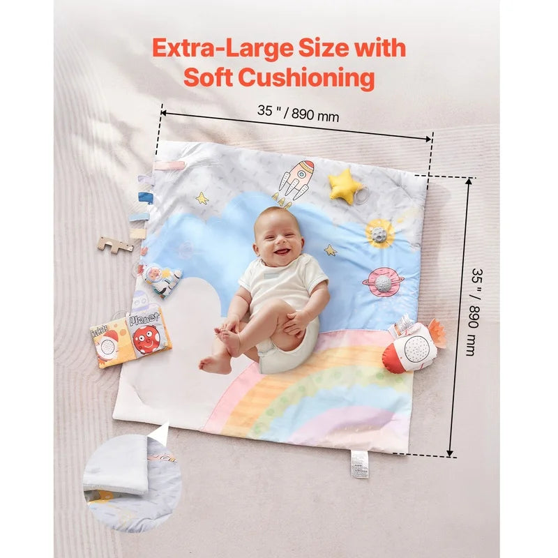 Baby Play Gym Mat with 6 Sensory