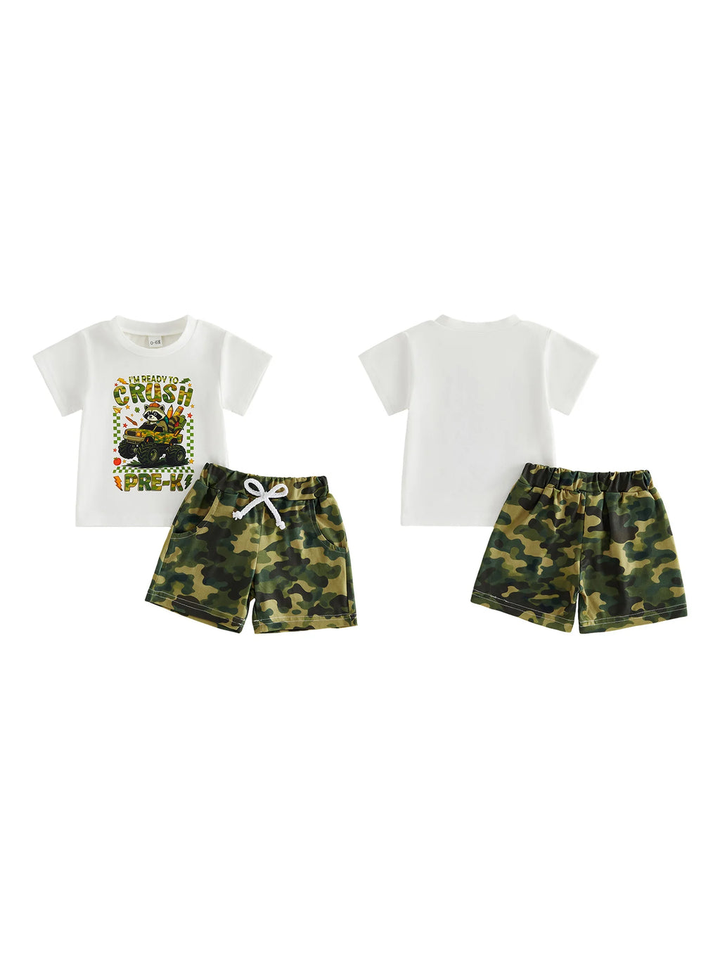 Monster Truck Raccoon T-Shirt + Shorts Set