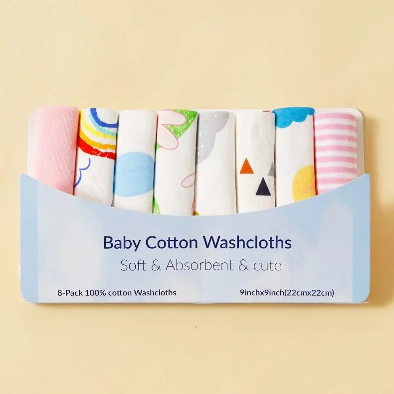 5/8 Pcs Cotton Newborn Baby Towels Set