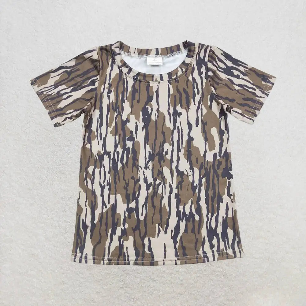 Baby Boys Camouflage Branch Print Short Sleeve T-Shirt Toddler Casual Tops Kids' Clothing