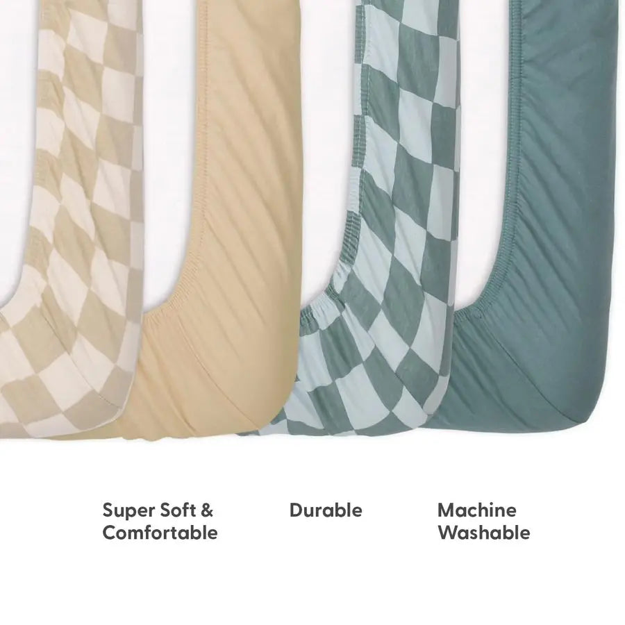 4Pack Organic Fitted Crib Sheet Set