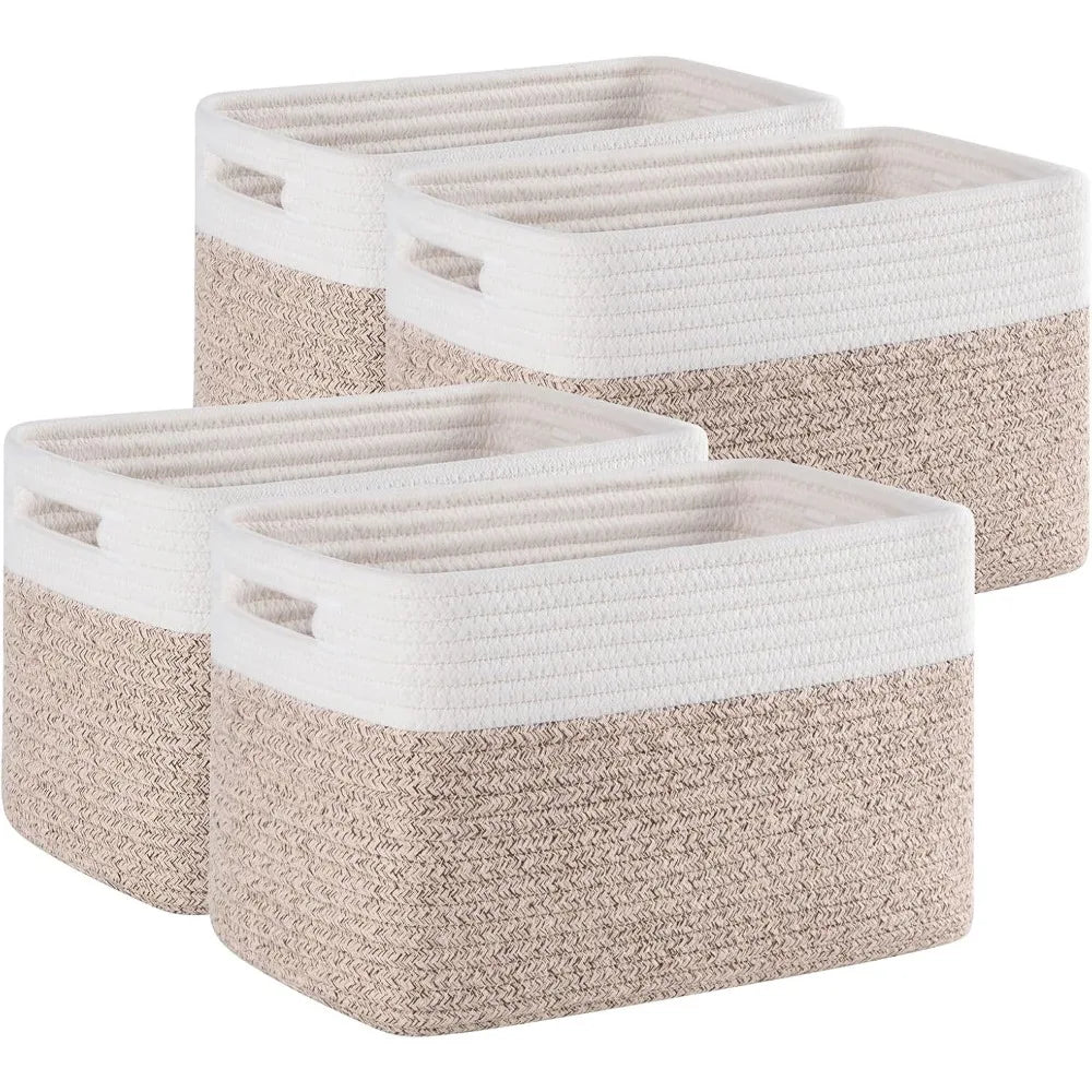 Four Pack Woven Storage Baskets