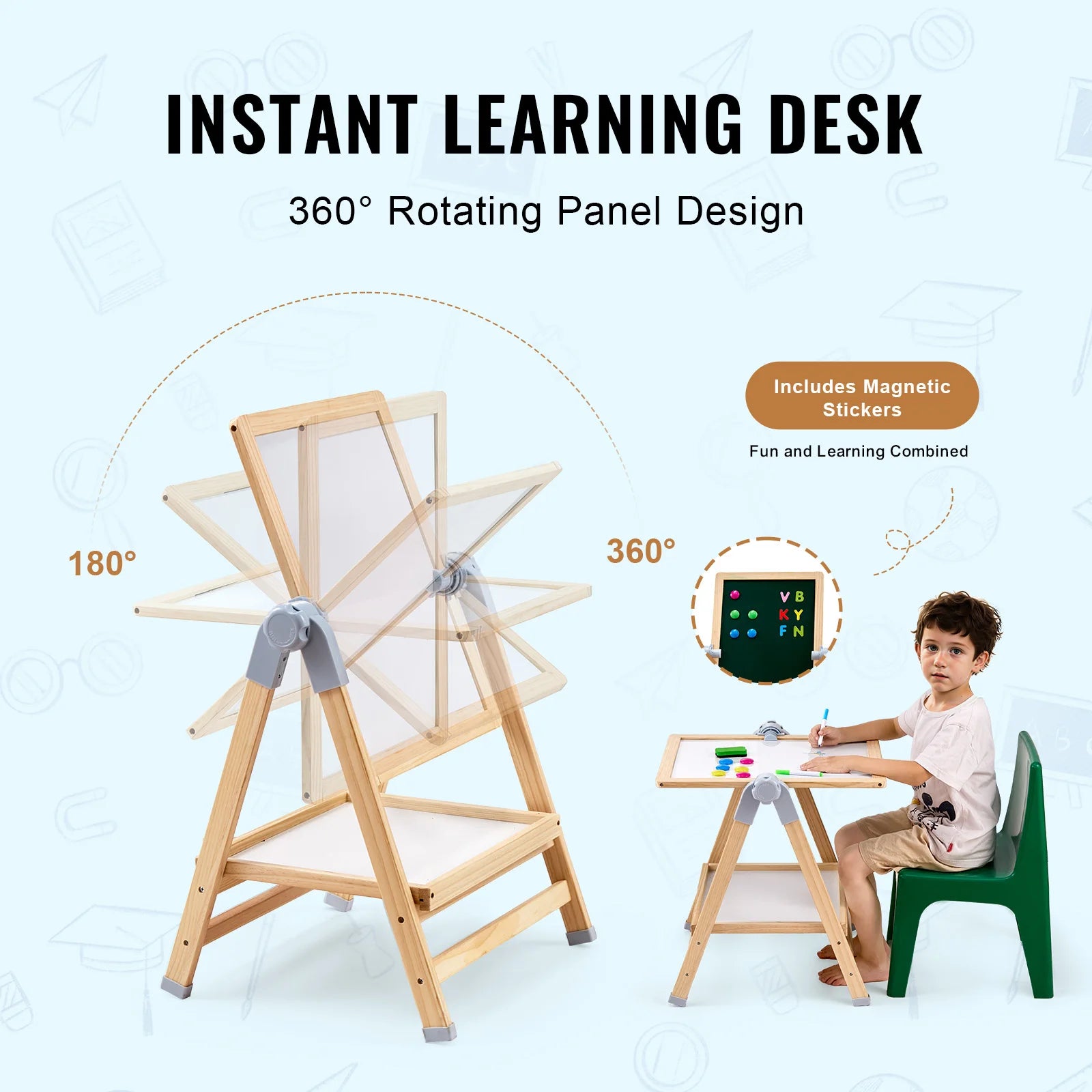 Standing Magnetic Drawing Board with Painting Accessories