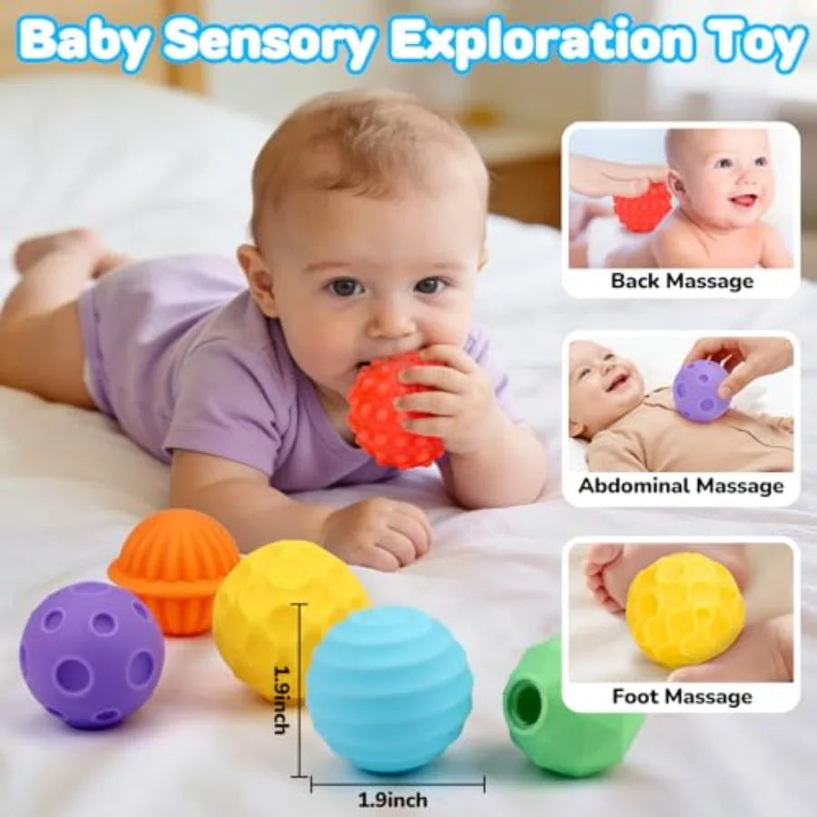Interactive Bright Color Textured Multi Sensory Balls with Sound Effects