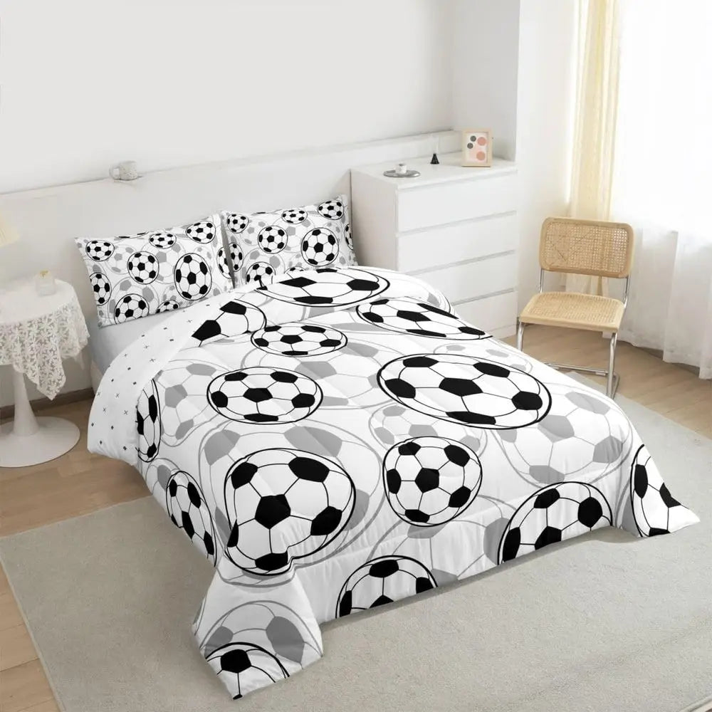 3-Piece Soccer Themed Comforter Set