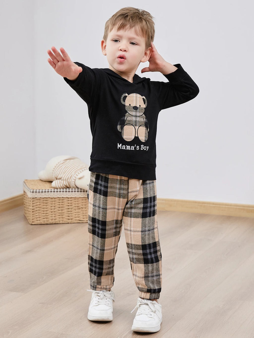 Bear Hoodie Sweatshirt - Camouflage Long Pants