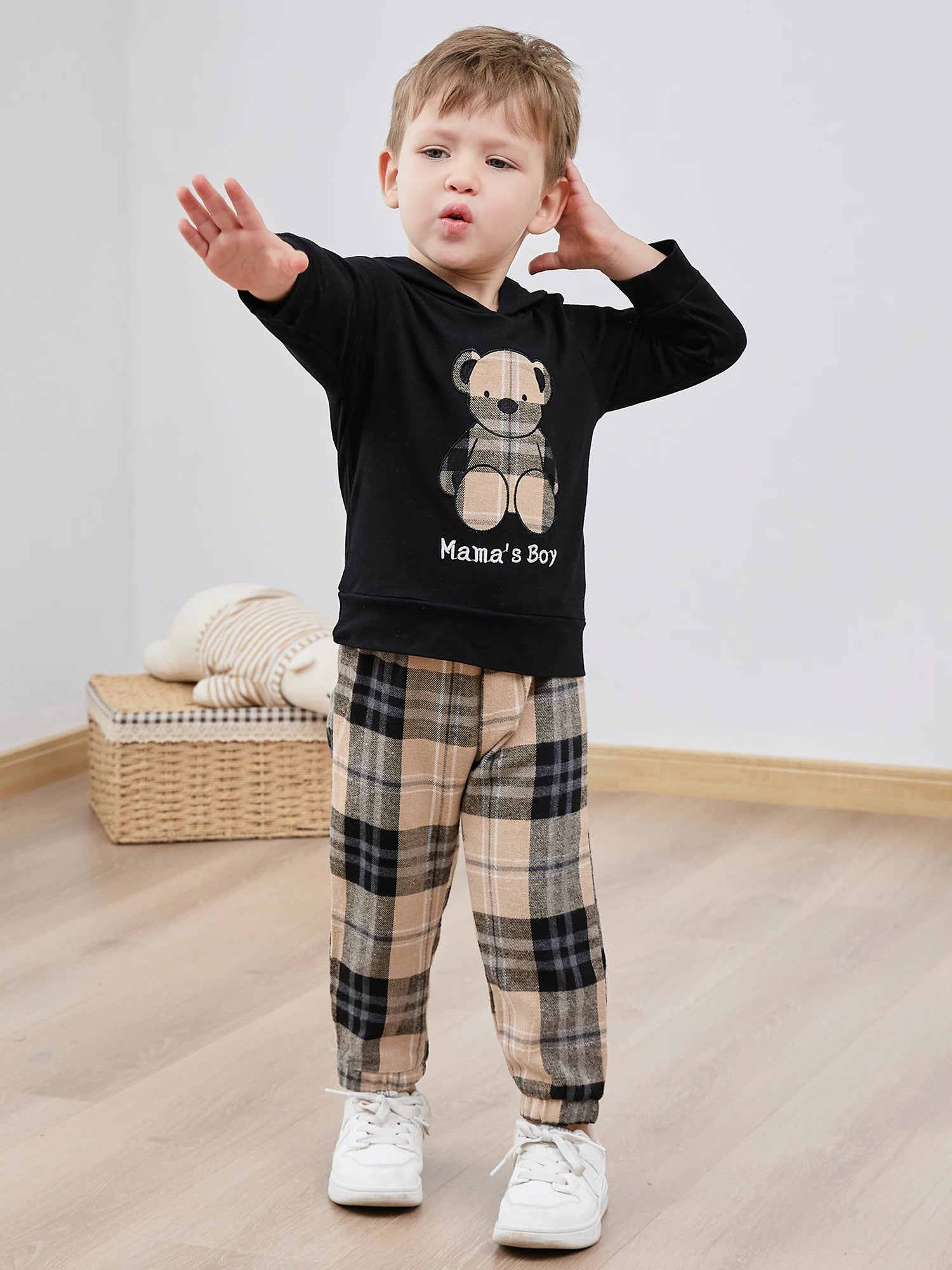 Bear Hoodie Sweatshirt - Camouflage Long Pants