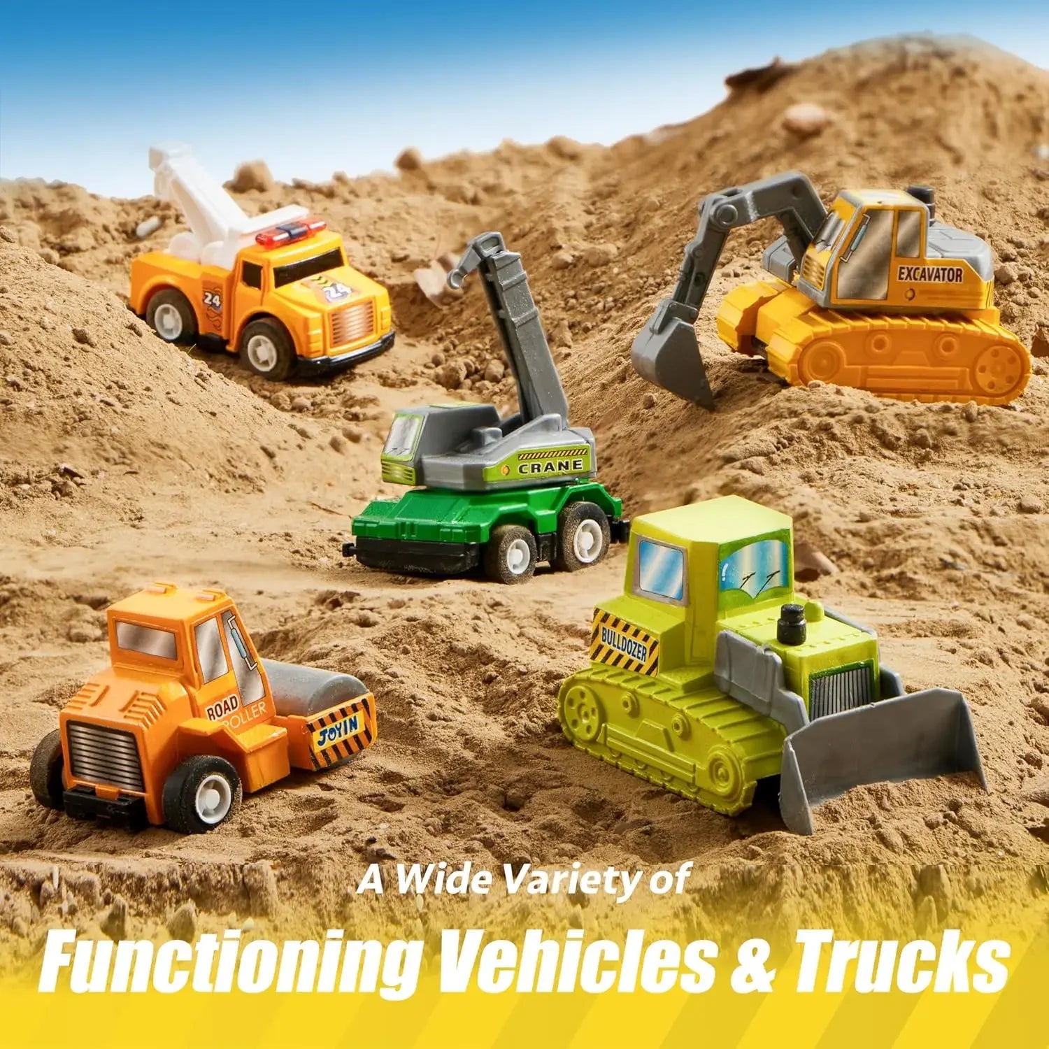 18 Pcs Pull Back Cars and Trucks