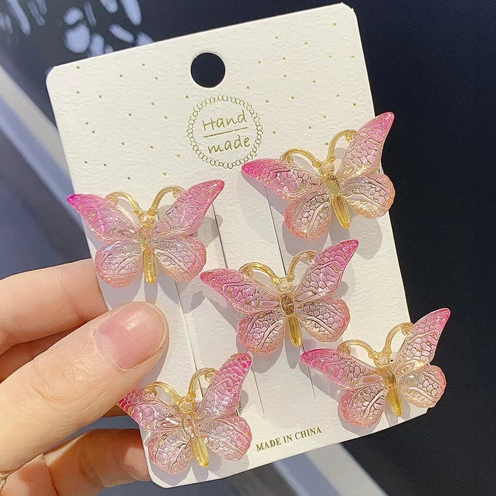 5pcs Princess Butterfly Hair Clips