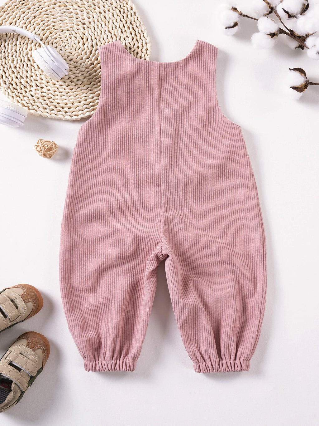 Toddler Denim Dungarees with Bear Patchwork Detail