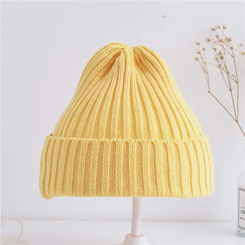 Kids Ribbed Knitted Beanie Hats 6M-4Years