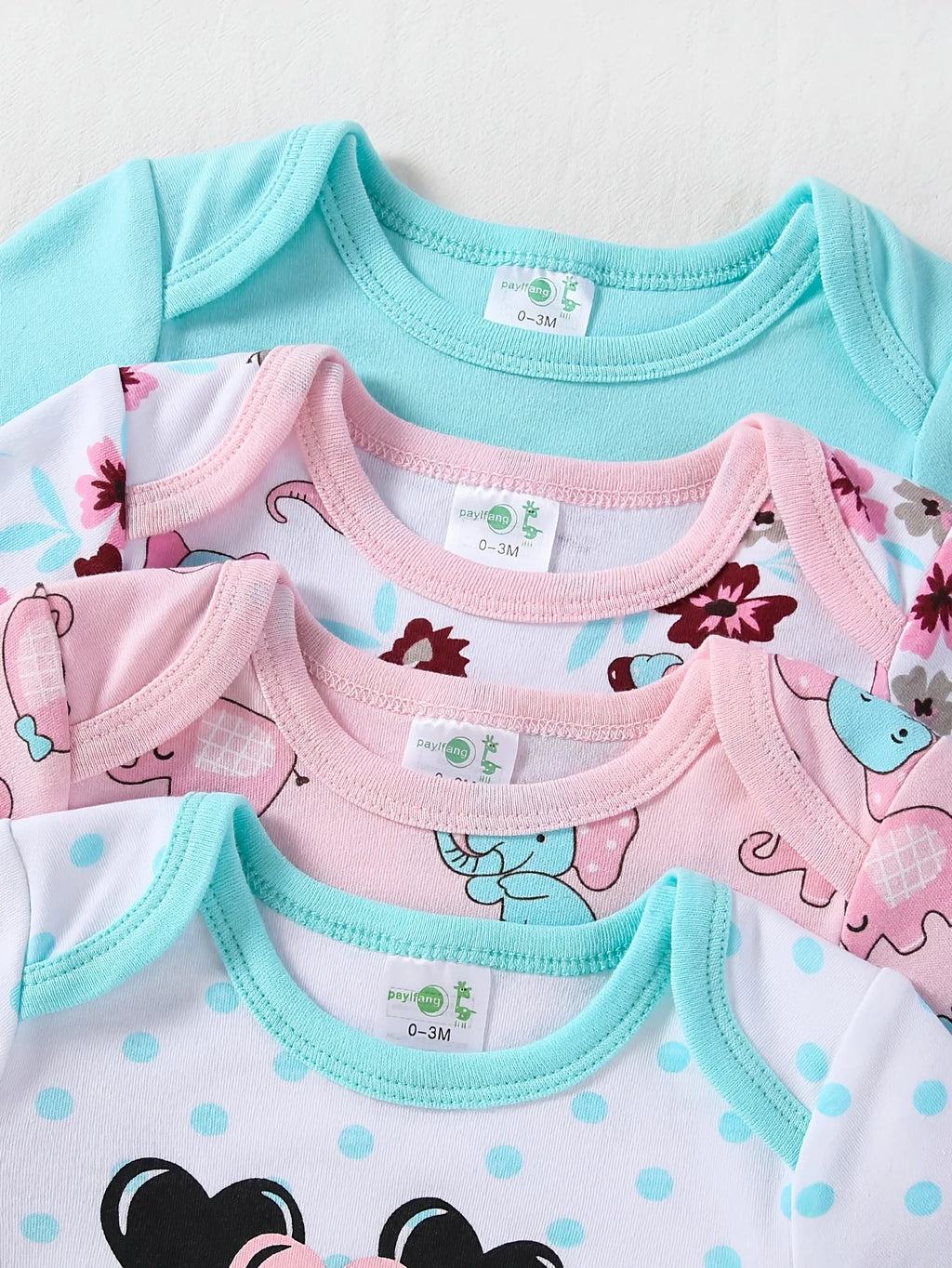 4-pc Baby Girl Long Sleeve Onesie