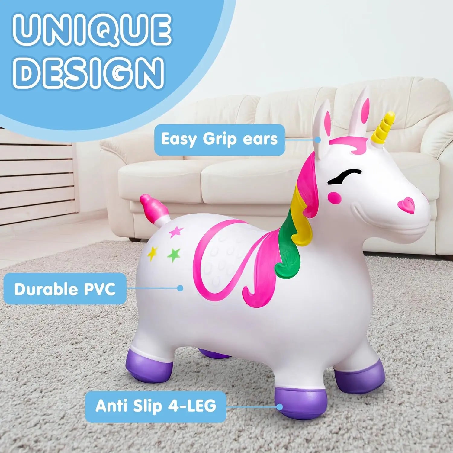 Kids Bouncy Unicorn Horse Ride On