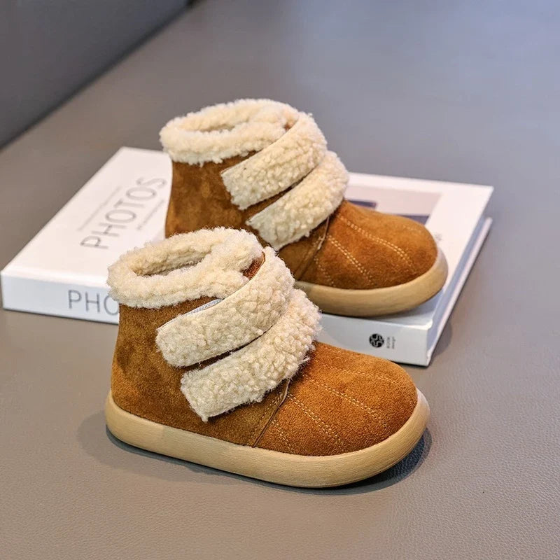 Girls' Winter Boots – Warm Plush Ankle Boots for Outdoor