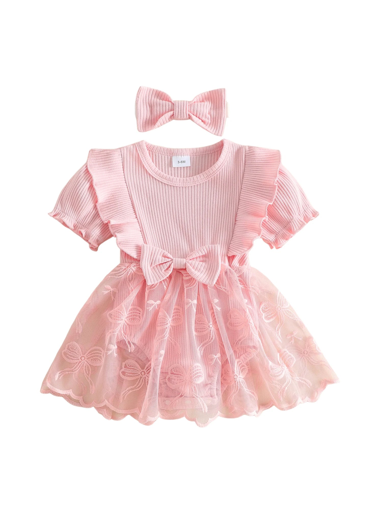 Princess Lace Romper Dress with Matching Headband