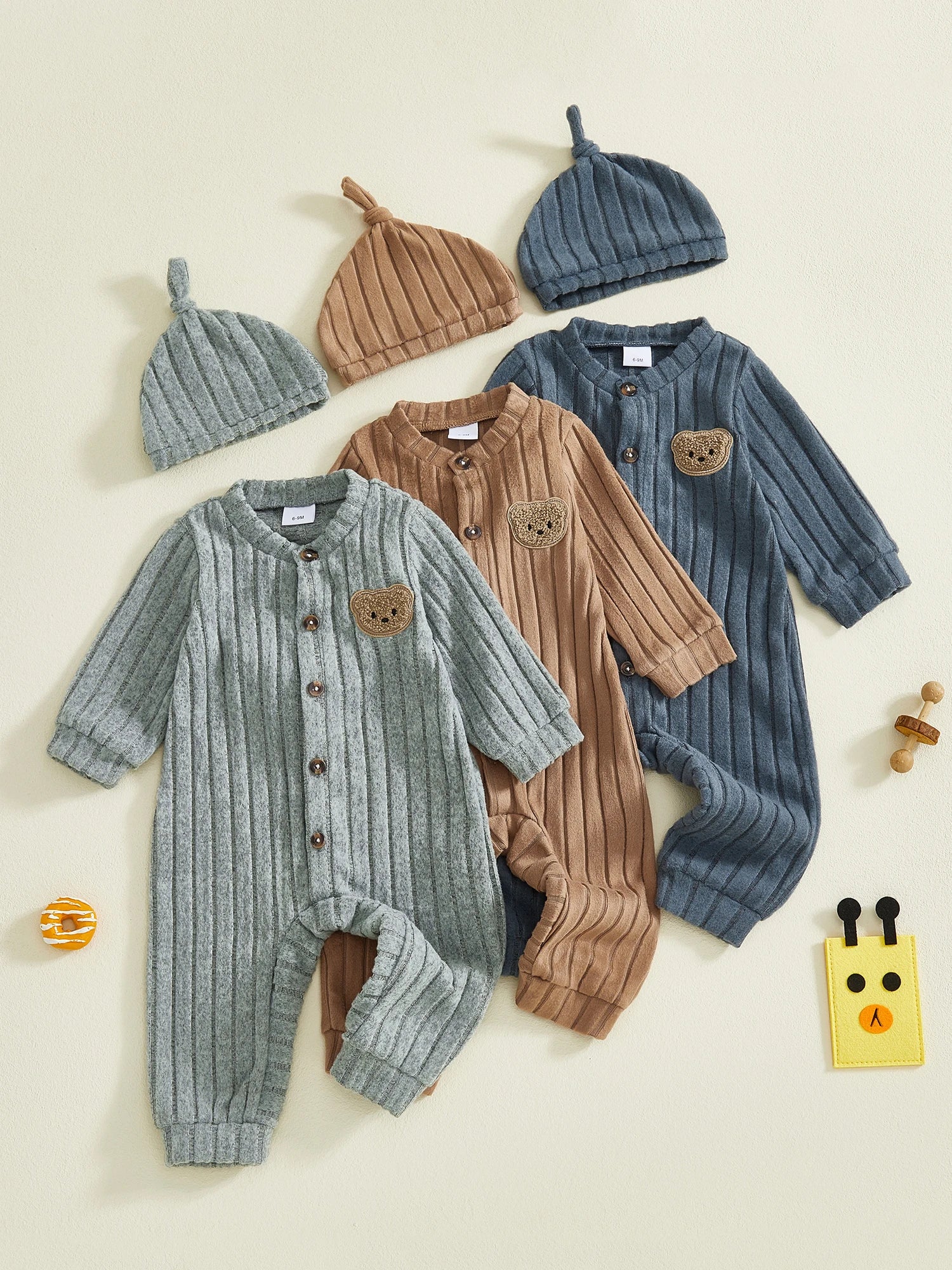 Infant Boy Romper and Beanie Set