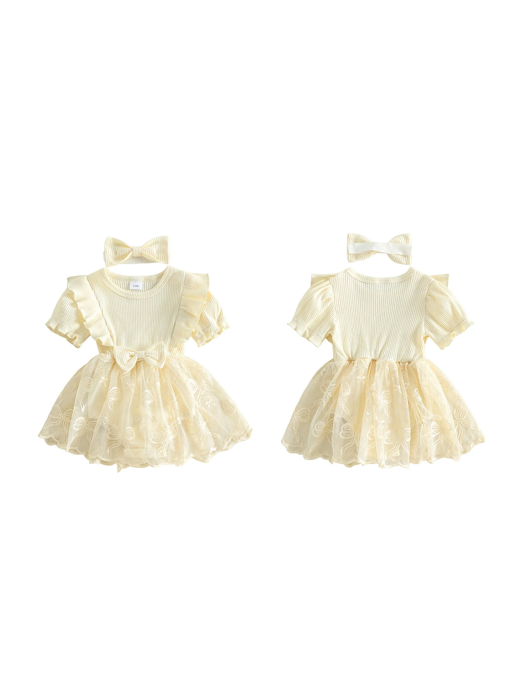 Princess Lace Romper Dress with Matching Headband