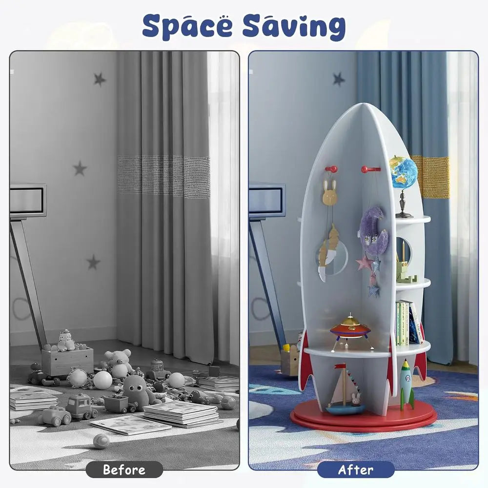 Space-Themed 360 Rotating Book/Toy Storage