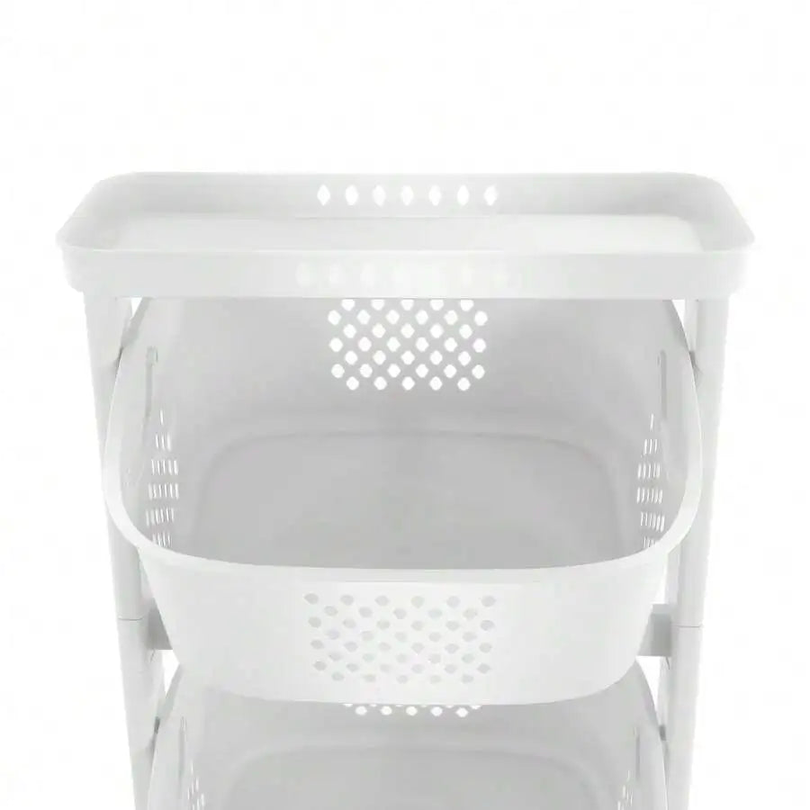 Stackable 3-Tier Laundry Basket With Wheels