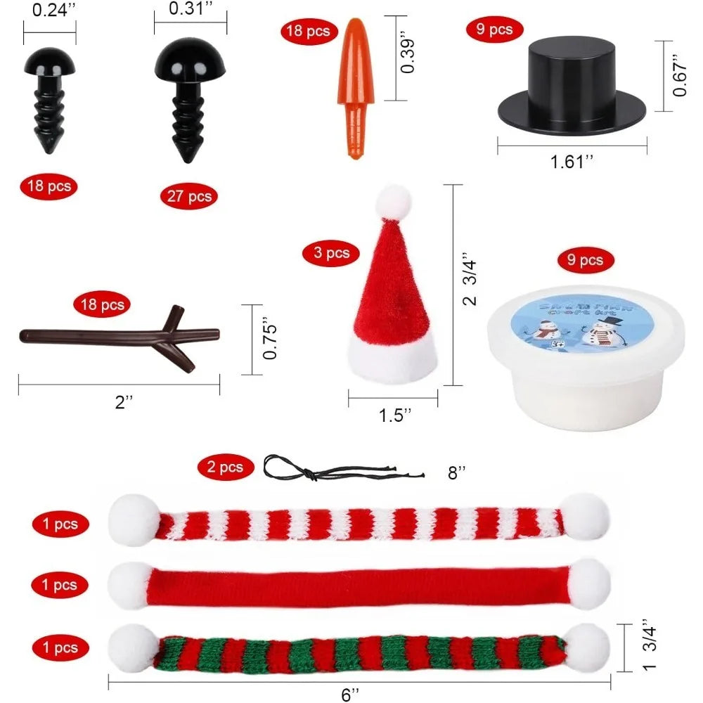 9 Pack Snowman Building Kit