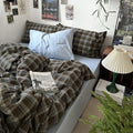 3 Piece Buffalo Plaid Duvet Cover Set