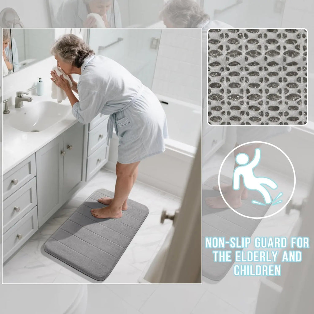 3 Pieces Memory Foam Bath Mat Set