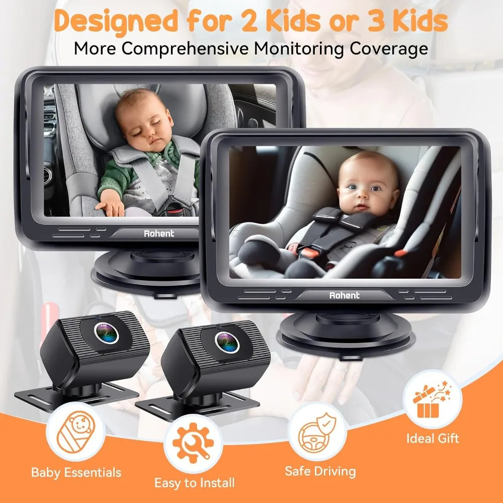 2 Pack Baby Car Camera System