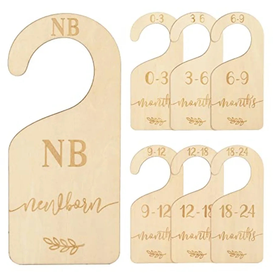 7Pcs Wooden Baby Closet Size Dividers