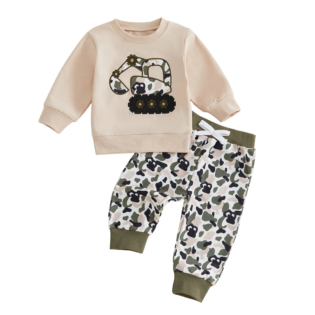 2-Piece Cute Excavator Outfit