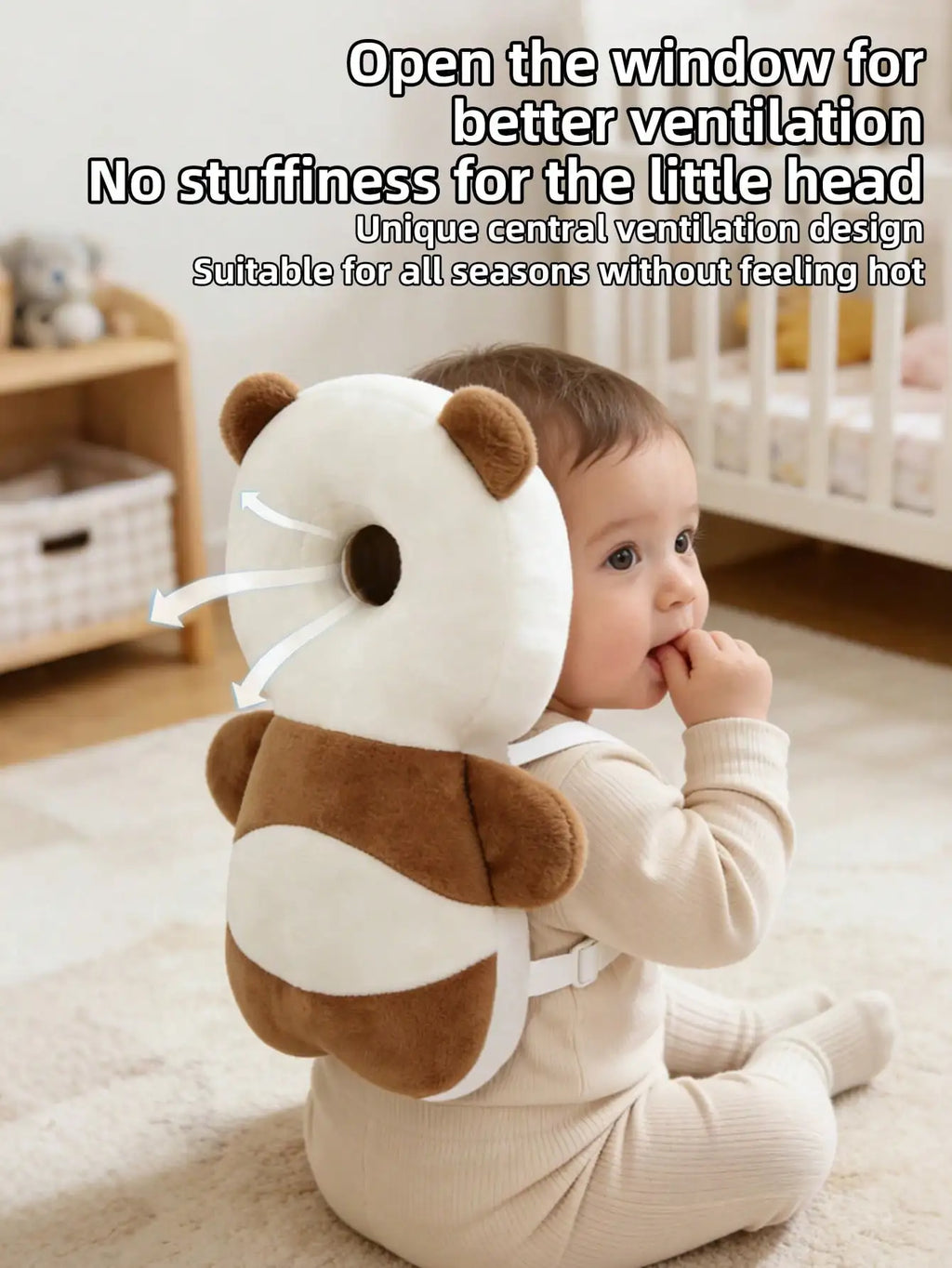 Adjustable Baby Head Protection Pad Backpack