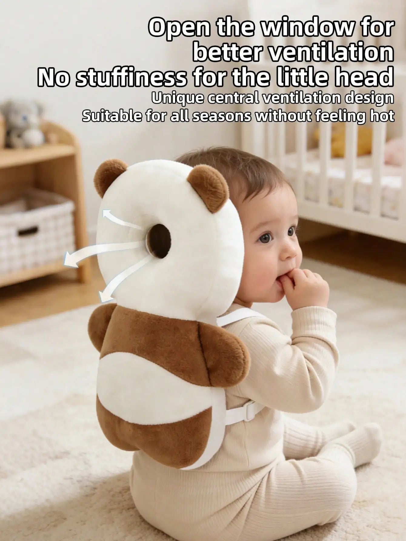 Adjustable Baby Head Protection Pad Backpack