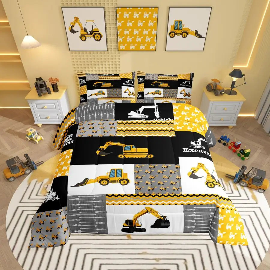 Excavator Comforter Construction Comforter Set