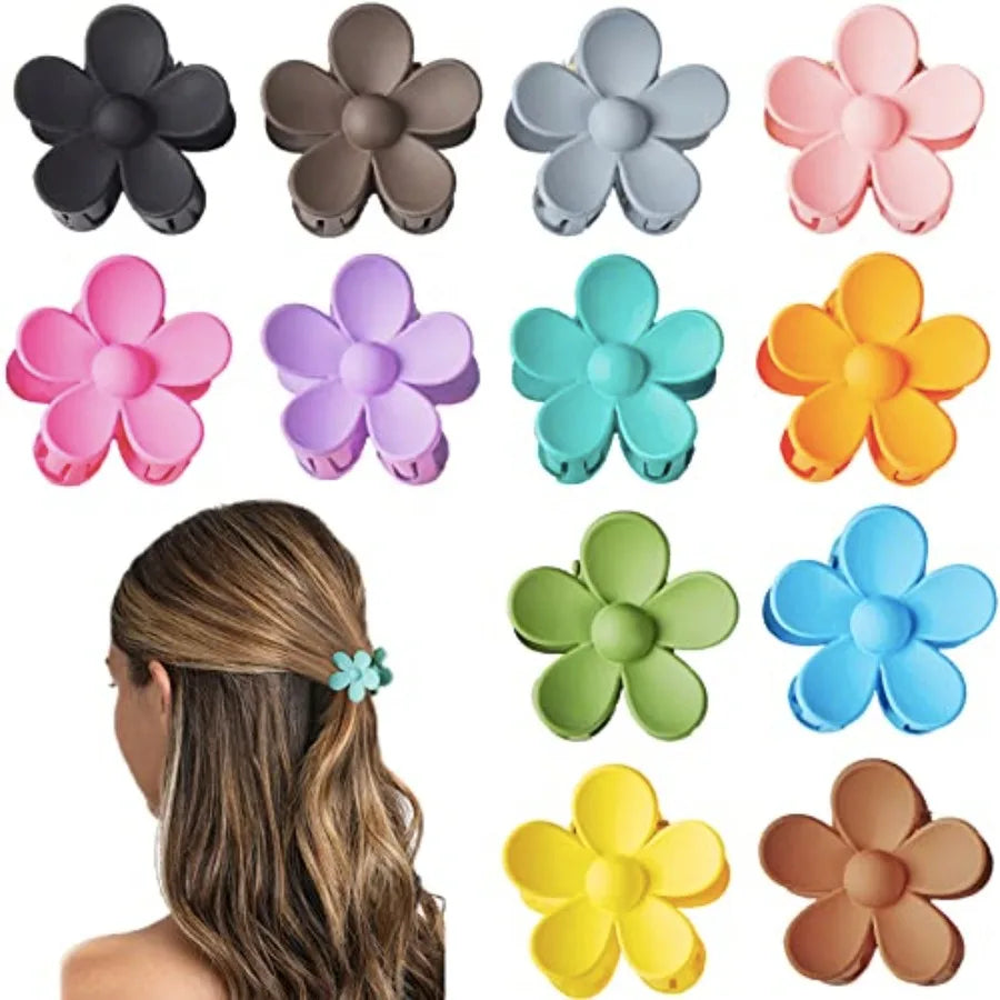 12 Pack Small Flower Hair Claw Clips