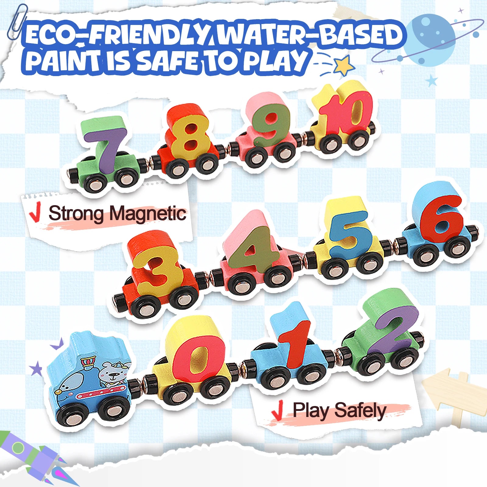 12PCS Magnetic Digital Train