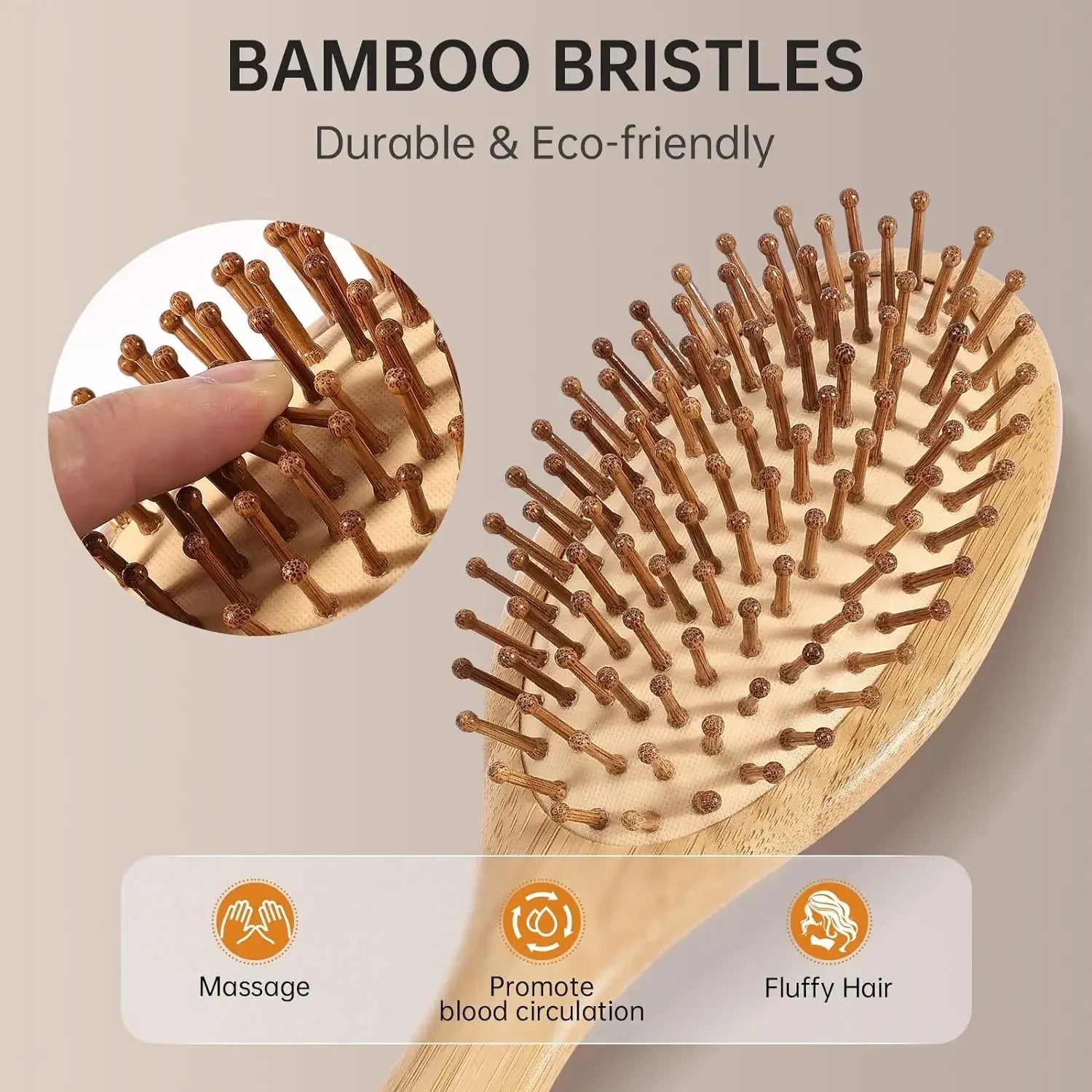 Natural bamboo paddle Brush